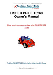 Fisher-Price Power Wheels T3260 Owner's Manual With Assembly Instructions