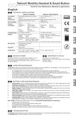 Twiins TWHF3.0 Notices And Warranty