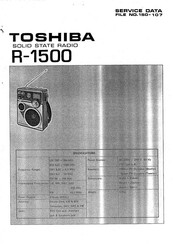 Toshiba R-1500 Service Data