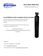 Clean Water Systems Pro-OX 8500 Installation & Start?Up Manual