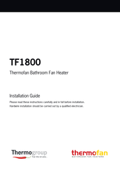 Thermogroup Thermofan TF1800 Installation Manual