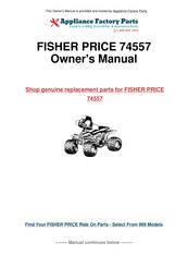 Fisher-Price POWER WHEELS Barbie Sport Mobile Owner's Manual With Assembly Instructions
