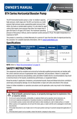 Franklin Electric 10BT05S4 Owner's Manual