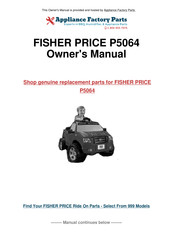 Fisher-Price POWER WHEELS P5064 Owner's Manual With Assembly Instructions
