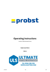 probst PW-III Operating Instructions Manual