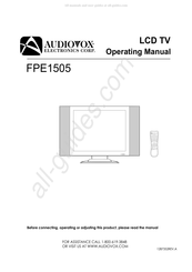 Audiovox Electronics FPE1505 Operating Manual