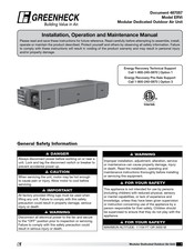 Greenheck ERVi-20 Installation, Operation And Maintenance Manual
