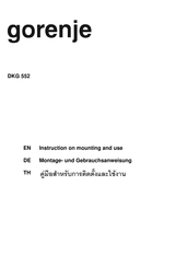 Gorenje DKG 552 Instruction On Mounting And Use Manual