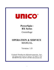 Unico PowerSpin BX C884 Operation & Service Manual