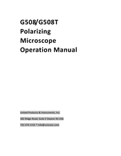 United Products G508T Operation Manual