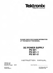 Tektronix PS 501-2 Instruction Manual