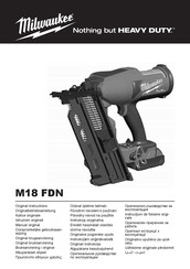 Milwaukee M18 FDN-0C Original Instructions Manual