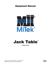 Mitek Jack Table Equipment Manual