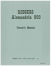 Rodgers Alexandria 800 Owner's Manual
