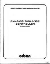 Orban 526A Operation And Maintenance Manual
