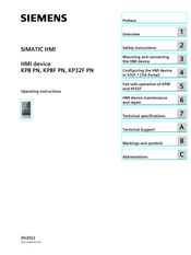 Siemens SIMATIC HMI KP8 PN Operating Instructions Manual