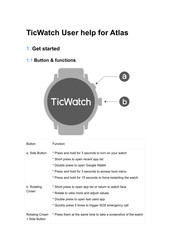 TicWatch Atlas User Helper