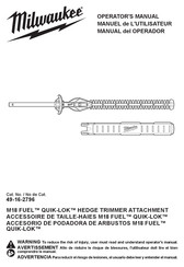 Milwaukee M18 FUEL QUIK-LOK 49-16-2796 Operator's Manual