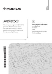 Immergas AVIO ECO 24 Instructions And Recommendations