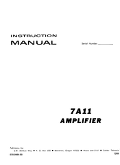 Tektronix 7a11 Instruction Manual