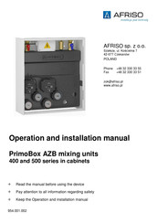 AFRISO PrimoBox AZB 400 Series Operation And Installation Manual