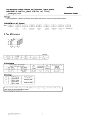 Murata GRJ188R71E105KE11 Series Reference Sheet