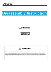 AOC Q27E3UMF Disassembly Instructions Manual