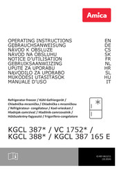 Amica KGCL 387 Series Operating Instructions Manual