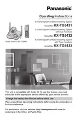 Panasonic KXTG5431W Operating Instructions Manual