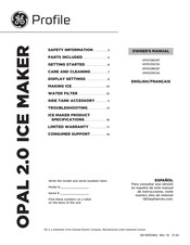 GE Profile OPAL 2.0 XPIO13BCBT Owner's Manual