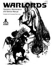 Atari WARLORDS Operation, Maintenance And Service Manual