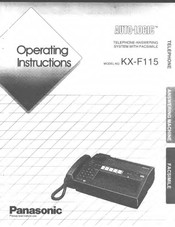 Panasonic Auto-Logic KX-F115 Operating Instructions Manual