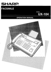 Sharp UX-104 Operation Manual