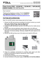 tell Gate Control PRO Series Quick Manual