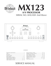 McIntosh MX123 Service Manual
