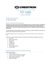 Crestron TST-1080 Instructions