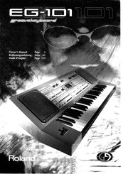 Roland EG-101 groovekeyboard Owner's Manual