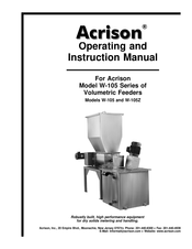 acrison W-105Z Operating And Instruction Manual