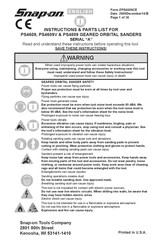 Snap-On PS4809 Instructions-Parts List Manual