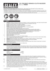 Sealey VS830 Instructions