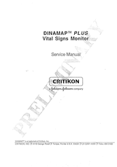 Johnson & Johnson CRITIKON DINAMAP PLUS 8720 Service Manual