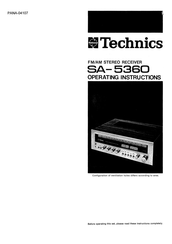 National Technics SA-5360 Operating Instructions Manual