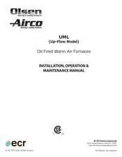 ECR International Olsen Airco UML80 Installation, Operation & Maintenance Manual