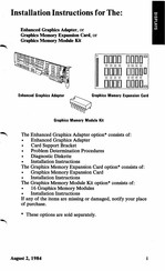 IBM Graphics Memory Module Kit Installation Instructions Manual