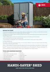 Stratco HANDI-SAVER SHED Installation Manual