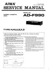 Aiwa AD-F990 Service Manual