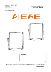 EAE EE-62CE-42T Installation, Operation, And Parts Manual