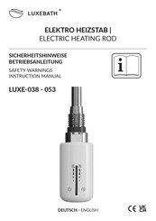 ECD LUXEBATH LUXE-038 Instruction Manual & Safety Warnings