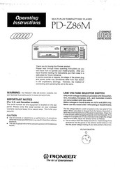 Pioneer PD-Z86M Operating Instructions Manual