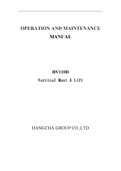 HANGCHA HV110D Operation And Maintenance Manual